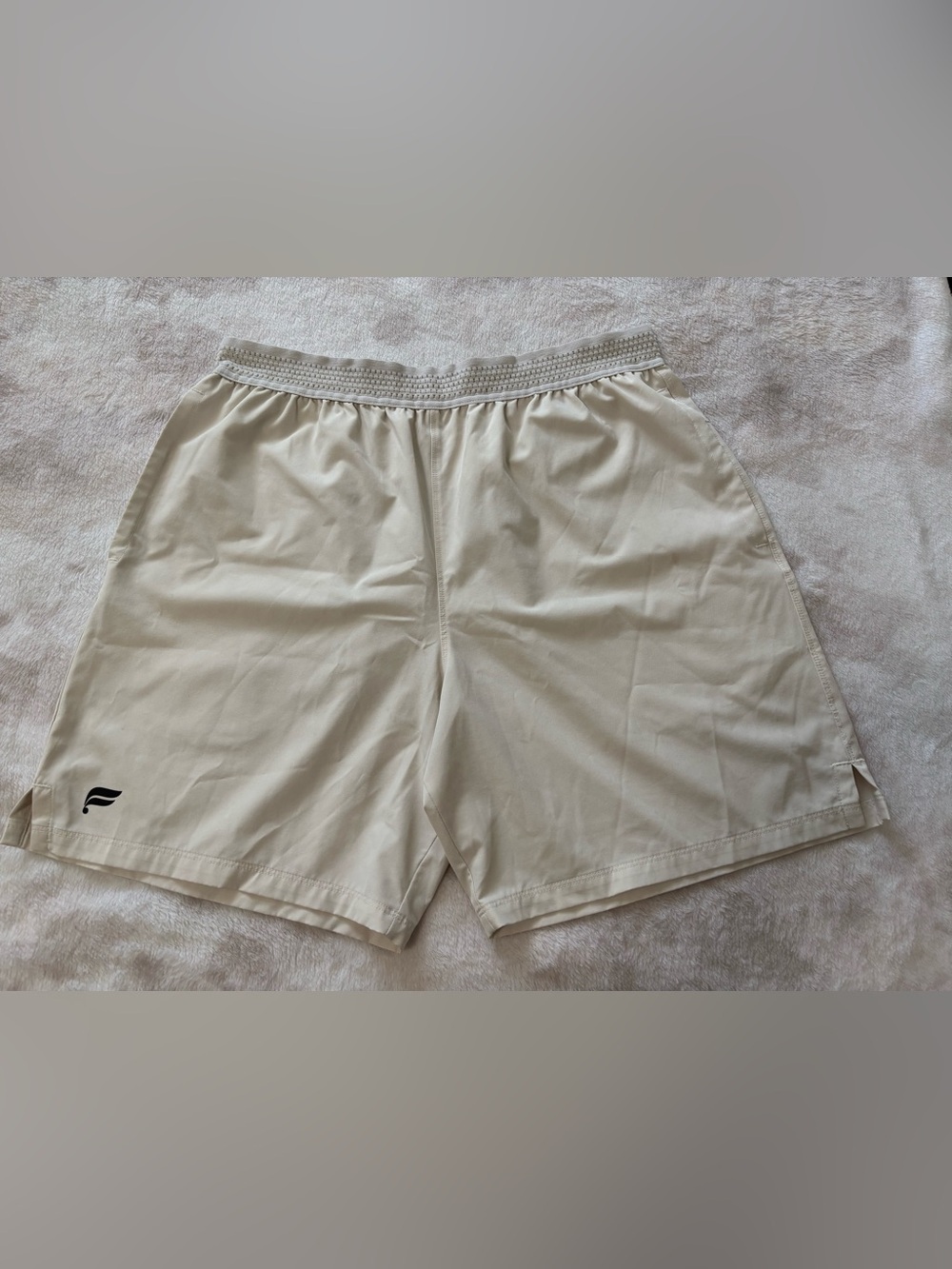 Fabletics Men's Athletics Lightweight The Fundamental Shorts Cream Size M